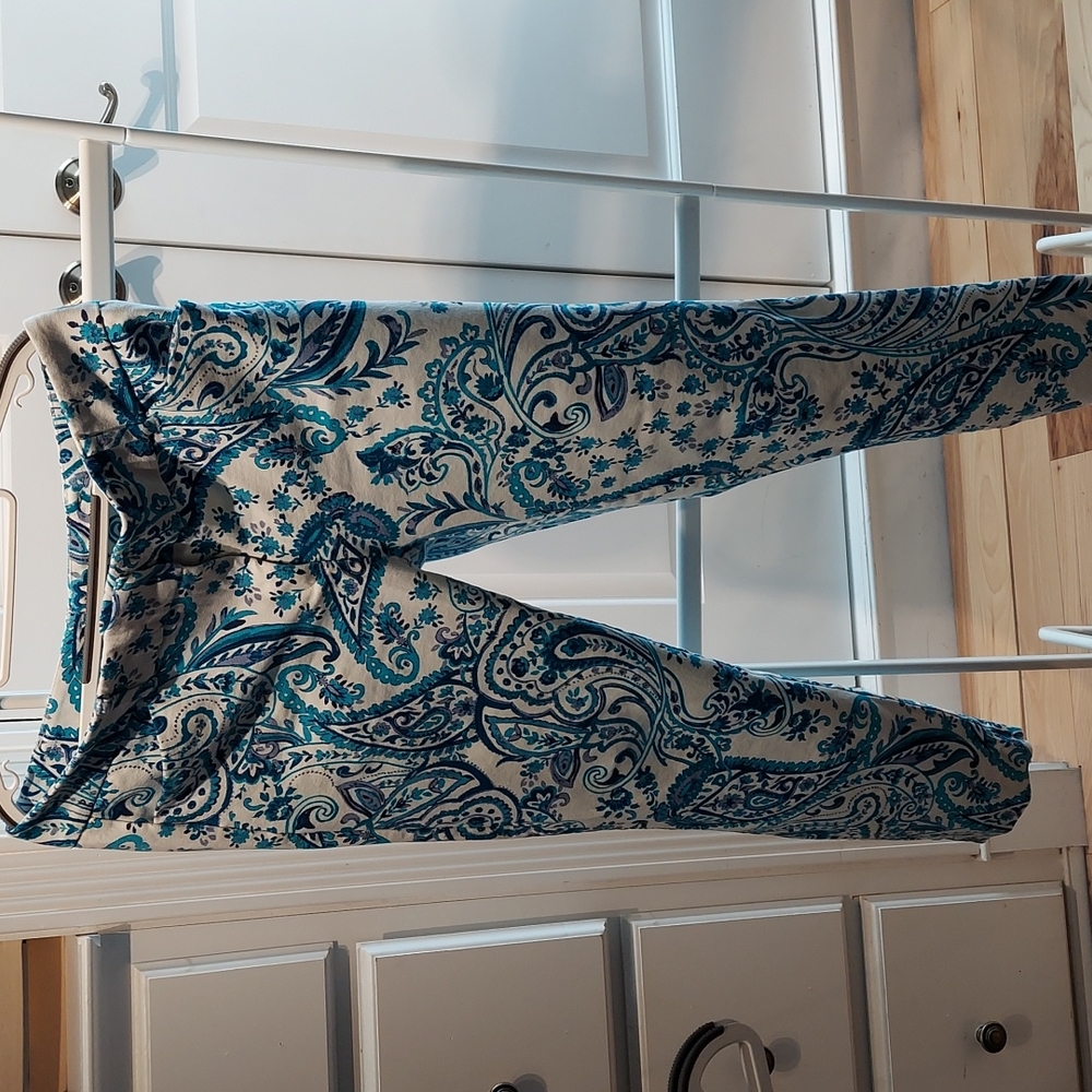 Blue and white floral pants